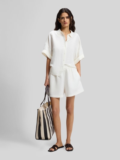 BOSS Orange Relaxed Fit Shorts aus Leinen-Viskose-Mix Modell 'TALLAN' Offwhite 1