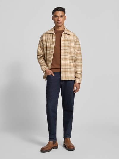 MCNEAL Regular Fit Hemdjacke mit Kentkragen Sand 1