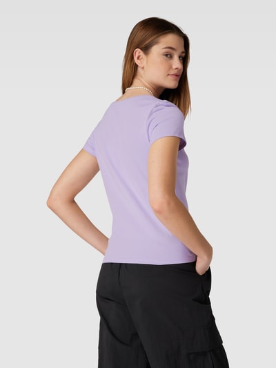 Tom Tailor Denim T-Shirt mit Statement-Print Flieder 5