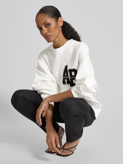Anine Bing Oversized Sweatshirt mit Label-Detail Offwhite 3