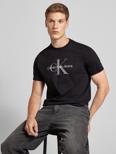 Calvin Klein Jeans T-shirt met labelprint Zwart - 3