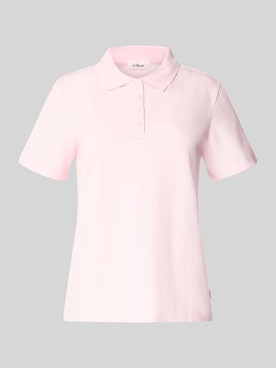 Produktfoto, Regular Fit Poloshirt aus Baumwoll-Mix von s.Oliver RED LABEL, jasnoróżowy, gładki, krój regular fit, piqué, krótki rękaw, materiał bawełniany