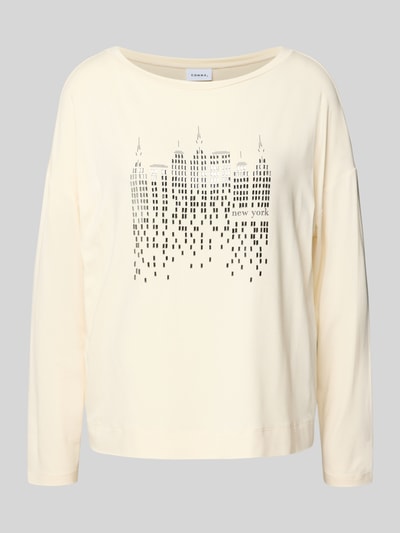 comma Oversized shirt met lange mouwen met labeldetail Offwhite - 2