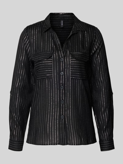 Vero Moda Bluzka koszulowa o kroju regular fit z mieszanki wiskozy model ‘BUMPY’ Czarny 2