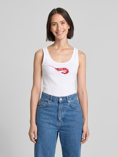 monari Tanktop mit Ziersteinbesatz Offwhite 4