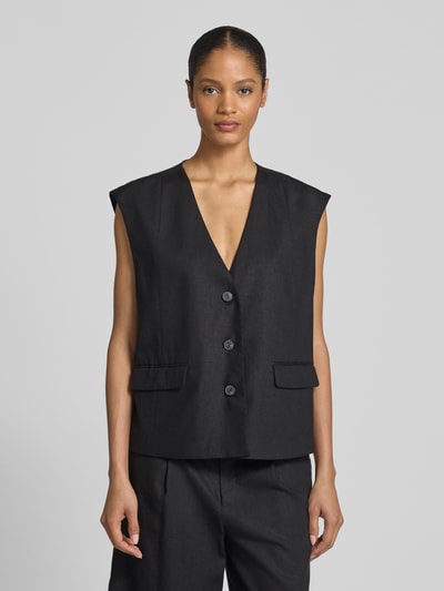 Gestuz Gilet met V-hals, model 'izza' Zwart - 4