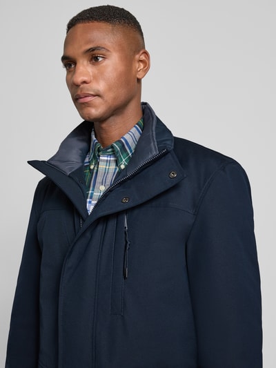 Christian Berg Men Jack met opstaande kraag en klepzakken Marineblauw - 3