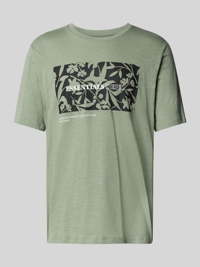 Jack & Jones T-shirt met labelprint, model 'JEFF' Mintgroen - 2