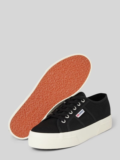 Superga Sneakersy w jednolitym kolorze z detalem z logo Czarny 3