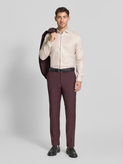 Jake*s Slim Fit Businesshemd aus Baumwolle mit Haifischkragen Sand 1