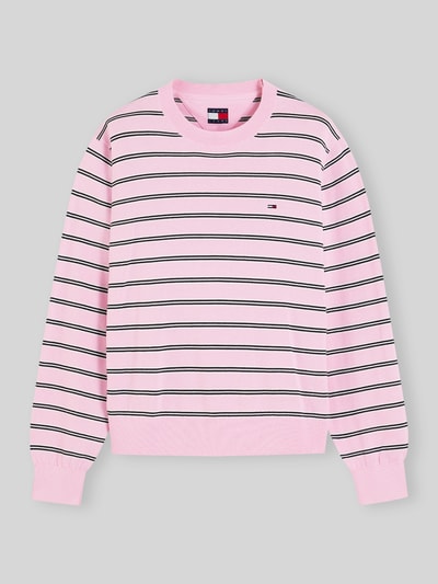 Tommy Jeans Relaxed Fit Pullover aus Baumwoll-Mix Rosa 2