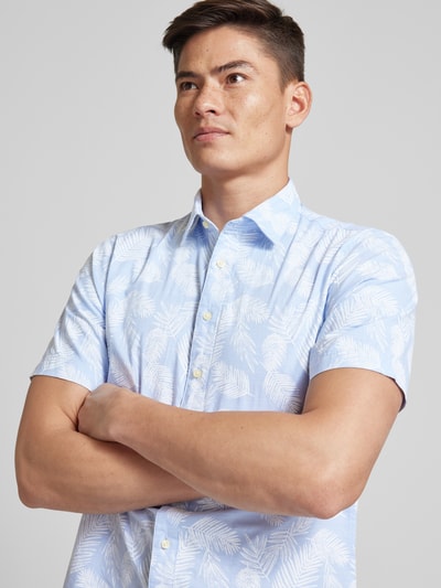 Jake*s Koszula biznesowa o kroju casual fit ze wzorem na całej powierzchni Jasnoniebieski 3