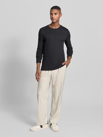 MCNEAL Longsleeve mit Strukturmuster und Rundhalsausschnitt Black 1