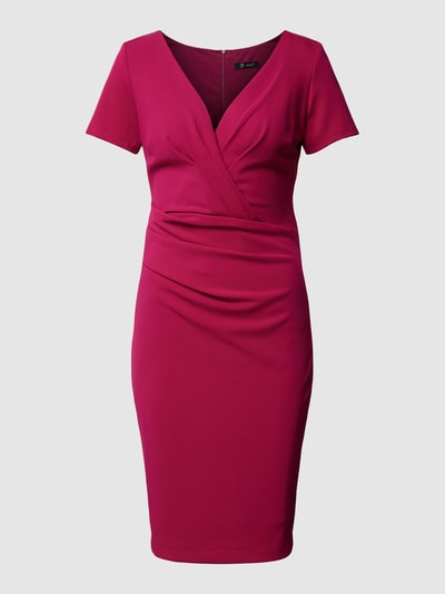 Paradi Knielanges Cocktailkleid in Wickel-Optik Pink 2