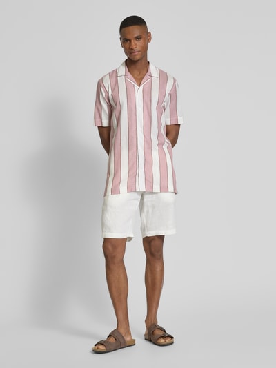 Lindbergh Relaxed fit vrijetijdsoverhemd met labeldetail en platte kraag Roze - 1