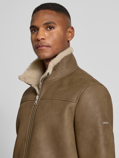 Cinque Jacke in Leder-Optik Modell 'BARROW' Dunkelbraun 3