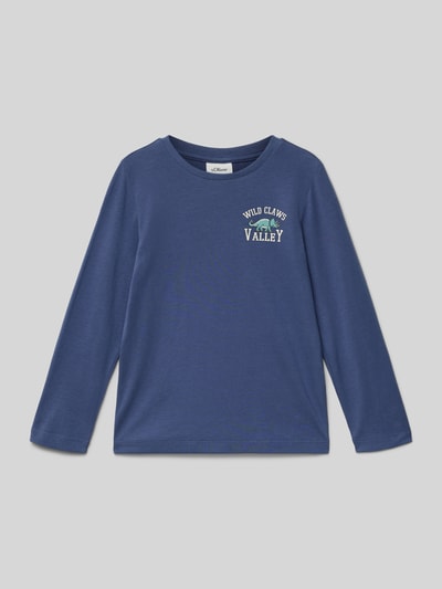 s.Oliver RED LABEL Bluzka z długim rękawem o kroju regular fit z mieszanki dżerseju i bawełny Niebieski 1