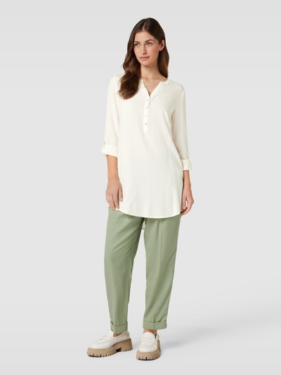 Montego Longbluse aus reiner Viskose mit kurzer Knopfleiste Offwhite 1