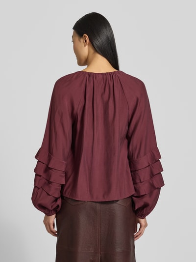 YAS Bluzka z falbanami model ‘TEMURA’ Bordowy 5