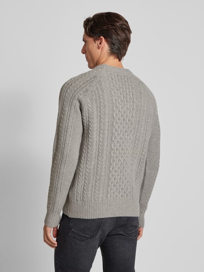 Manuel Ritz Strickpullover mit gerippten Abschlüssen Anthrazit Melange 5