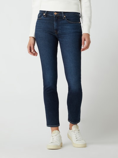 7 For All Mankind Slim Fit Jeans mit Modal-Anteil Modell 'Roxanne' Dunkelblau 4