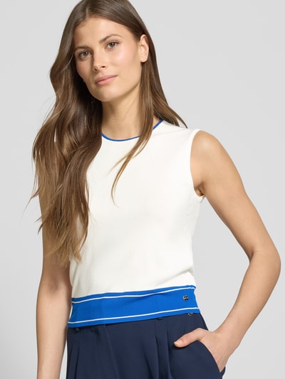 Marc Cain Top z imitacji dzianiny Złamany biały 3