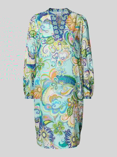 Emily Van den Bergh Knielanges Kleid mit Tunikakragen Blau 2