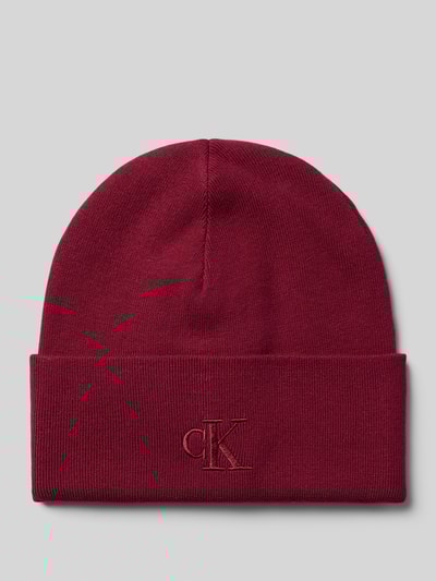 CK Calvin Klein Beanie van viscosemix met logostitching Bordeaux - 1
