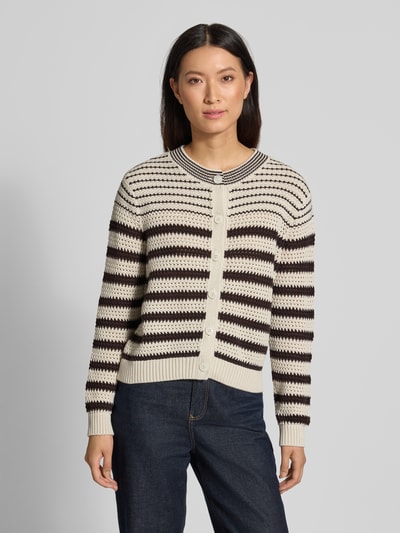 Brax Regular Fit Strickjacke aus reiner Baumwolle Modell 'ANN' Ecru 4