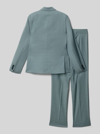 Produktfoto, jasnoniebieski Slim Fit Anzug mit Viskose-Anteil von Standar, elastyczny materiał, faktura gładka, krój slim fit, szerokość w rozmiarze 140: 34 cm, długość tyłu: 57 cm, długość rękawa: 55 cm, długość nogawki wewnętrznej: 70 cm