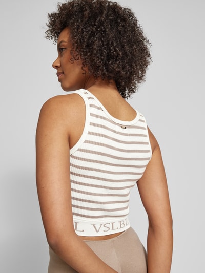 VILLA SOPHIE Crop Top mit elastischem Logo-Bund Taupe 3