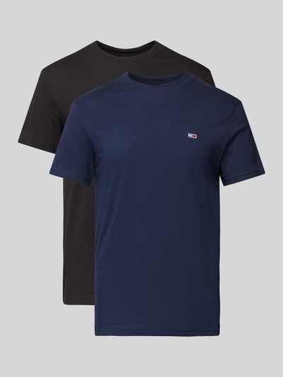 Tommy Jeans Slim fit T-shirt met logobadge in een set van 2 stuks Zwart - 2