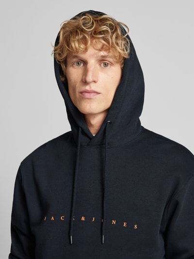 Jack & Jones Hoodie met labelprint Marineblauw - 3