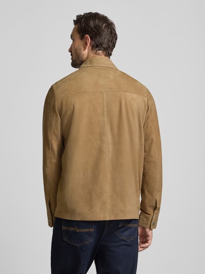 Marc O'Polo Regular Fit Lederjacke aus reinem Ziegenleder Camel 5