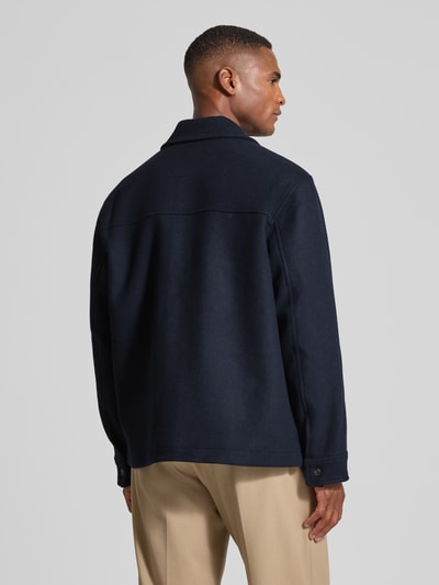 Wood Wood Regular Fit Hemdjacke mit Label-Stitching Modell 'Otis' Marine 5