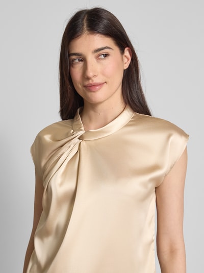 Neo Noir Blusenshirt aus Satin mit Knotendetail Modell 'Fleur Drapy' Sand 3