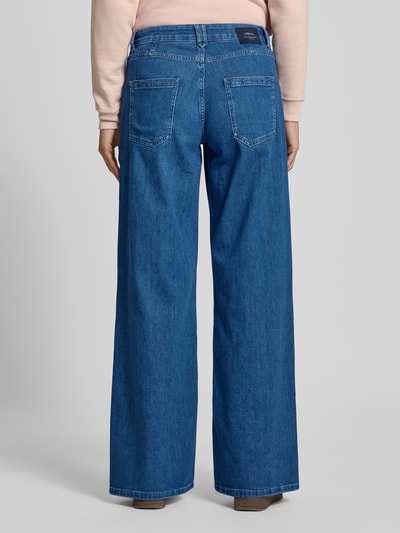 Lanius Jeansy z szeroką nogawką i zakładkami w pasie model ‘MARLENE’ Jeansowy niebieski 5