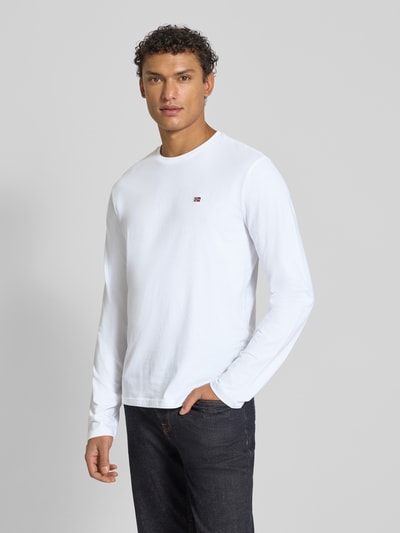 Napapijri Longsleeve mit Logo-Stitching Modell 'Salis' Weiss 4