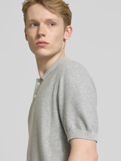 Levi's® Koszulka polo o kroju standard fit z prążkowanymi wykończeniami Srebrny 3