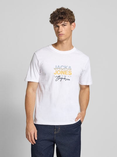 Jack & Jones T-Shirt mit Label-Print Weiss 4