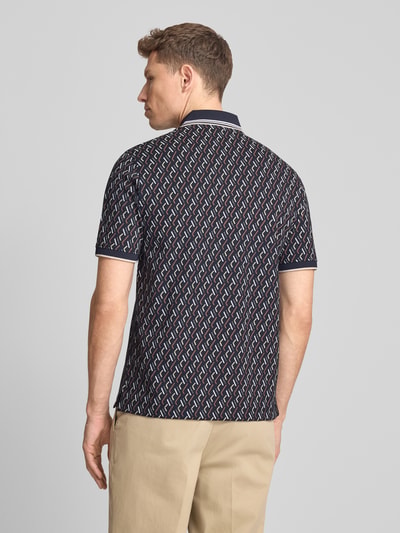 bugatti Slim Fit Poloshirt im Allover-Look Marine 5