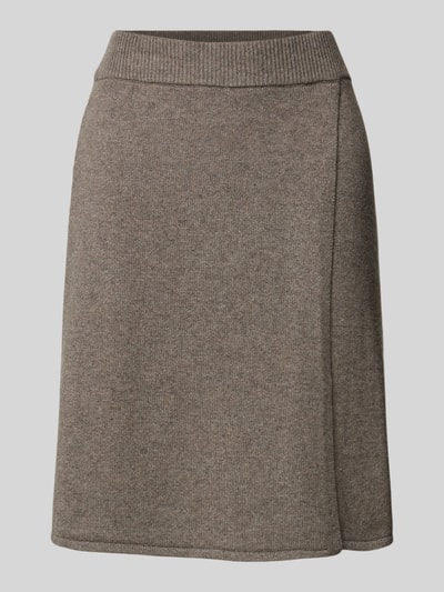 Oui Knielange rok met elastische band Taupe - 2