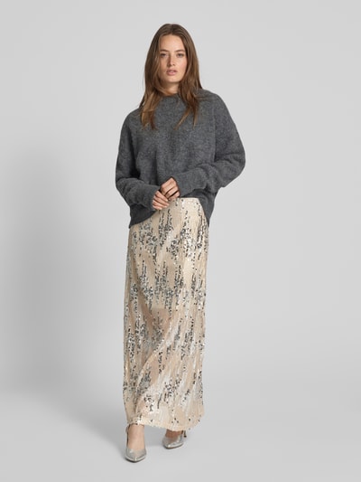 ICHI Midirock mit Pailletten Modell 'MAULINA' Offwhite 1