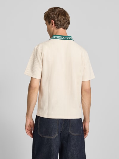 REVIEW regular fit poloshirt met gestikt logo model 'Fancy' Ecru - 5
