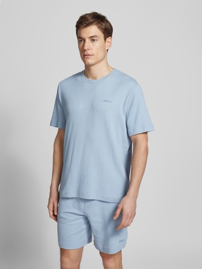 HUGO T-Shirt mit Label-Stitching Modell 'Austin' Blau 4