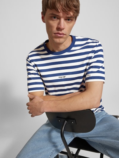 Jack & Jones T-Shirt mit Label-Print Modell 'VESTERBRO' Dunkelblau 3