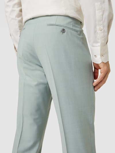 Cinque Slim fit pantalon met persplooien, model 'Monopoli' Lichtgroen - 3