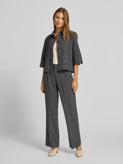 Someday Blouse met viscose en overhemdkraag, model 'Zinami' Marineblauw - 1