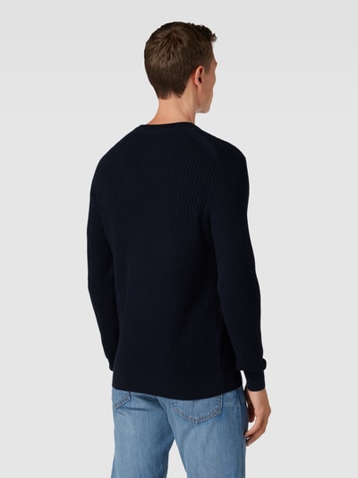 Christian Berg Men Strickpullover mit Strukturmuster Marine 5