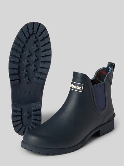 Barbour Gummistiefel mit Label-Patch Modell 'Wilton' Dunkelblau 4